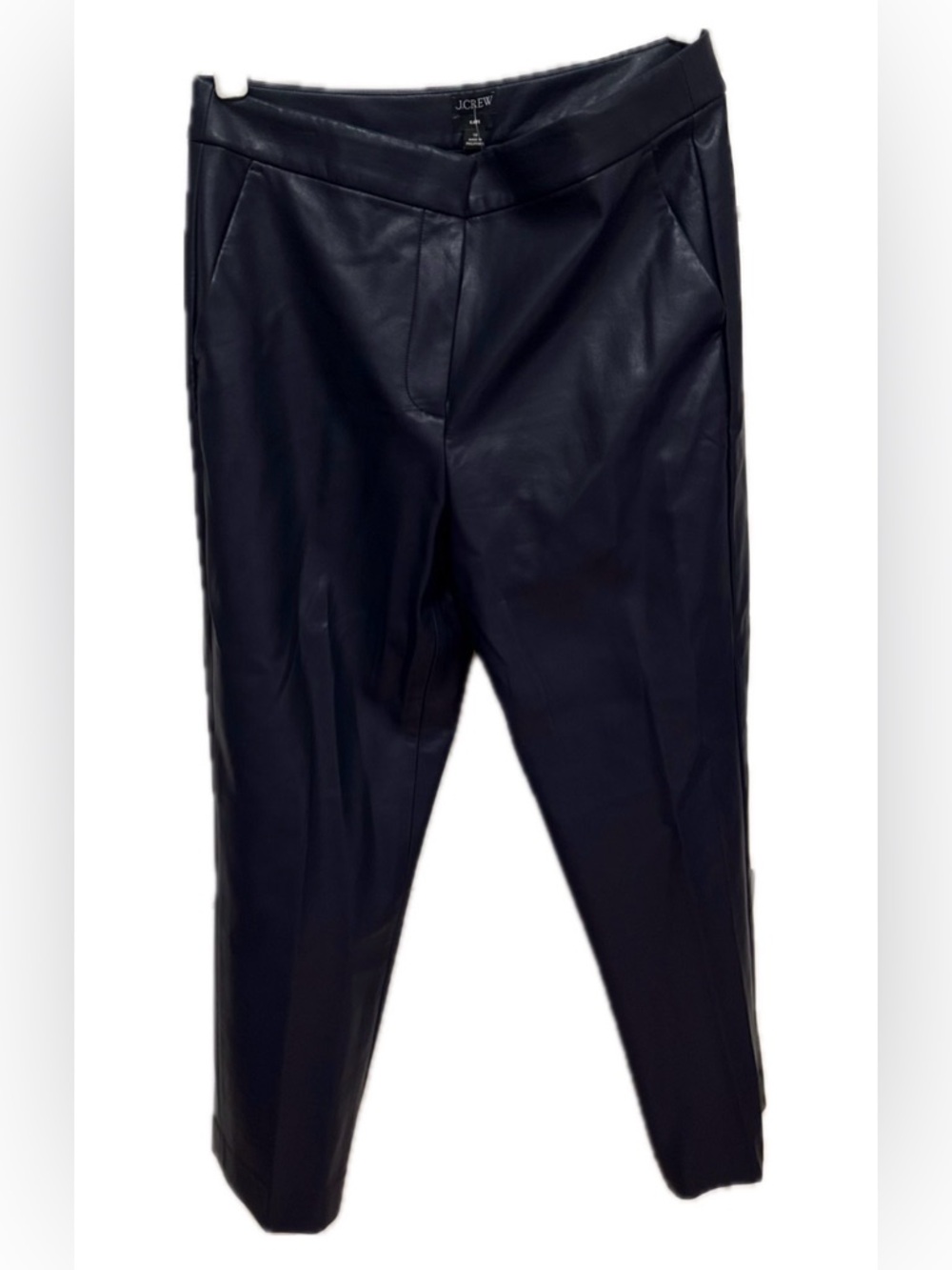 J. Crew Kate Faux Leather Pants Navy Blue Sz 10